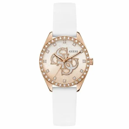 Guess Ava zegarek damski różowozłoty z błyszczącą tarczą GW1042L4
