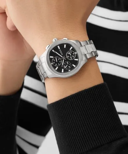Guess Palmer zegarek męski na bransolecie srebrny multidata GW1048G1