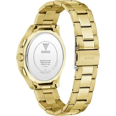 Guess Palmer zegarek męski na bransolecie złoty z granatową tarczą GW1048G2