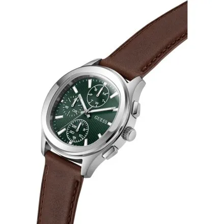 Guess Palmer zegarek męski na pasku zielona tarcza multidata GW1049G1