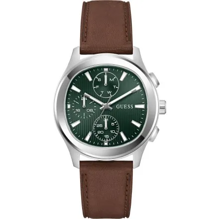 Guess Palmer zegarek męski na pasku zielona tarcza multidata GW1049G1