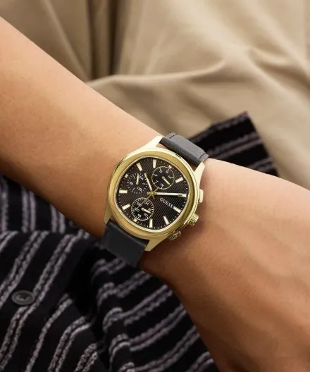 Guess Palmer zegarek męski na pasku czarna tarcza multidata GW1049G2