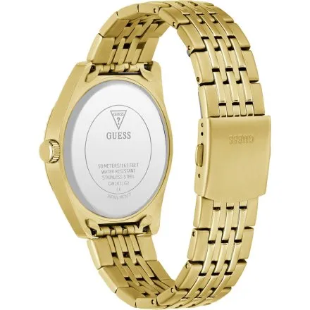 Guess Camden zegarek męski na bransolecie złoty z zieloną tarczą GW1051G2