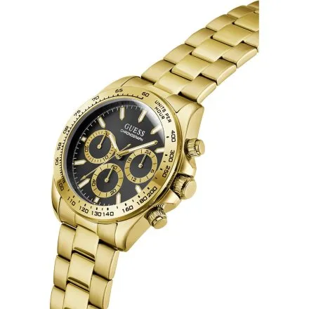 Guess Arthur zegarek męski na bransolecie złoty chronograf GW1058G2