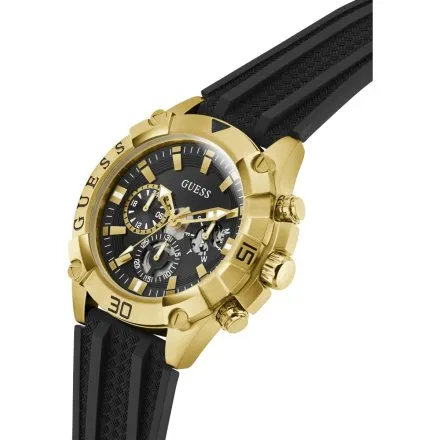 Guess Prospect zegarek męski na pasku czarno-złoty GW1060G2