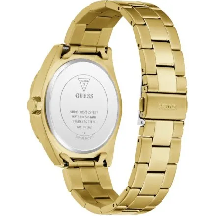 Guess Velocity złoty zegarek męski granatowa tarcza multidata GW1061G2