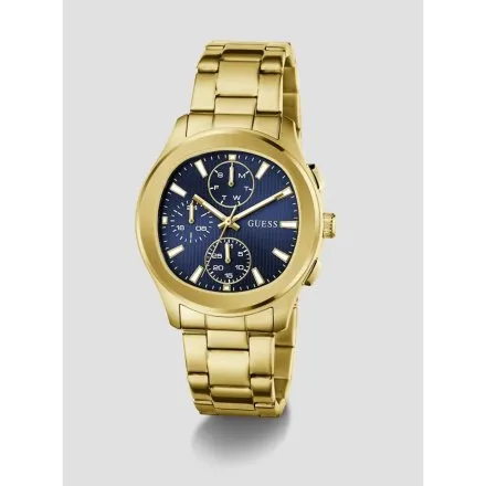 Guess Velocity złoty zegarek męski granatowa tarcza multidata GW1061G2