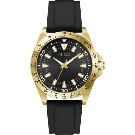 Guess Neo zegarek męski złoty czarna tarcza na pasku GW1065G2