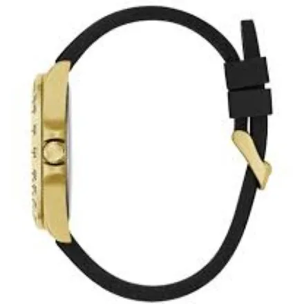 Guess Neo zegarek męski złoty czarna tarcza na pasku GW1065G2