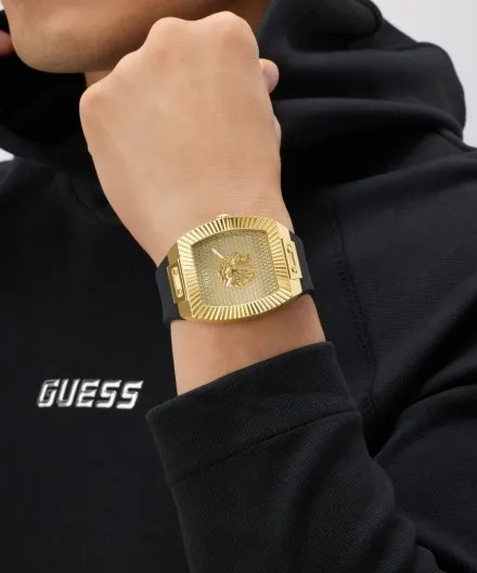 Guess Phoenix zegarek męski złoty na pasku błyszczący GW1066G2