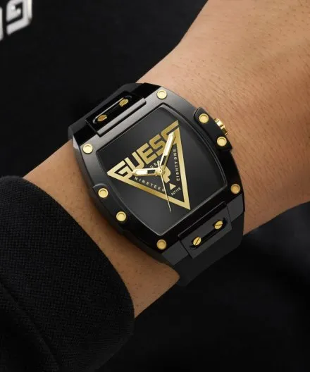 Guess Phoenix zegarek męski czarny na pasku masywny GW1072G2