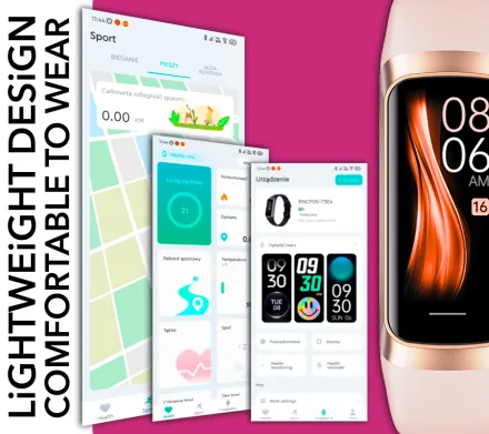 Smartwatch Rubicon RNCF05 różowozłoty SMARUB420 opaska AMOLED
