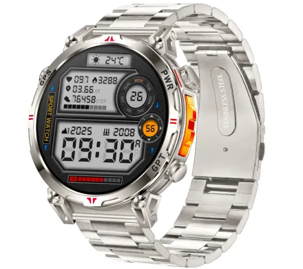 Smartwatch męski Rubicon RNCF52 srebrny rozmowy kompas latarka SMARUB409