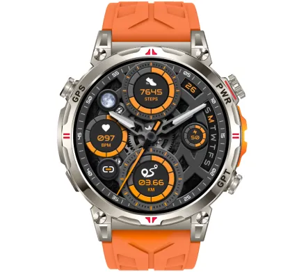 Smartwatch męski Rubicon RNCF52 srebrny rozmowy kompas latarka SMARUB409