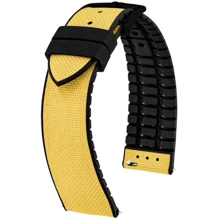 Żółto-czarny pasek do zegarka 20 mm HIRSCH Arne 0925090072-5-20 (L)