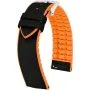 Czarno-pomarańczowy pasek do zegarka 22 mm HIRSCH Arne 0927690050-2-22 (L)