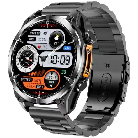 Smartwatch męski Rubicon RNCF54 czarny z bransoletą i 2 paskami w zestawie SMARUB402