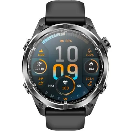 Smartwatch męski Rubicon RNCF54 czarny z bransoletą i 2 paskami w zestawie SMARUB402