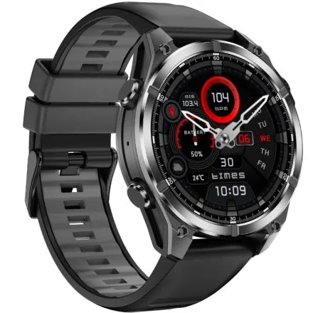 Smartwatch męski Rubicon RNCF54 czarny z bransoletą i 2 paskami w zestawie SMARUB402