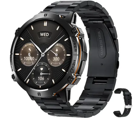 Smartwatch męski Rubicon RNCF40 czarny Amoled super bateria SMARUB389