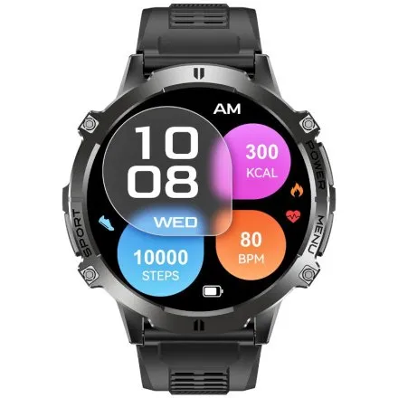 Smartwatch męski Rubicon RNCF40 czarny Amoled super bateria SMARUB389