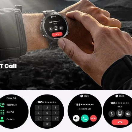 Smartwatch męski Rubicon RNCF40 czarny Amoled super bateria SMARUB389