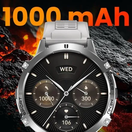 Smartwatch męski Rubicon RNCF40 czarny Amoled super bateria SMARUB389