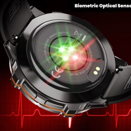 Smartwatch męski Rubicon RNCF40 czarny Amoled super bateria SMARUB389