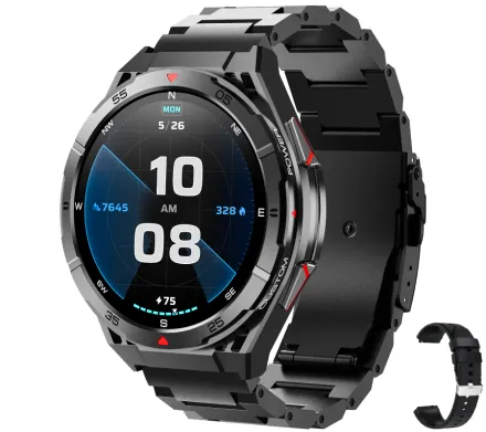 Smartwatch męski Rubicon RNCF41 czarny rozmowy kompas barometr SMARUB390