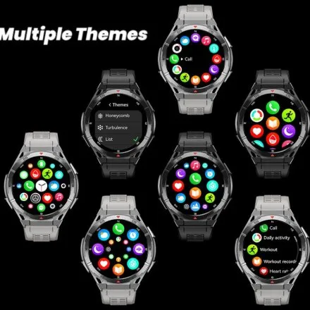 Smartwatch męski Rubicon RNCF41 czarny rozmowy kompas barometr SMARUB390