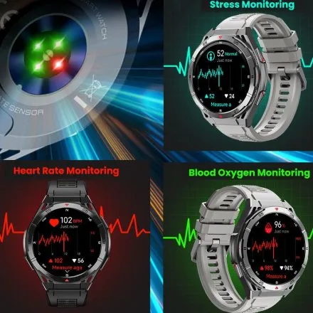 Smartwatch męski Rubicon RNCF41 czarny rozmowy kompas barometr SMARUB390