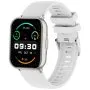 Rubicon RNCF46 srebrny smartwatch na białym pasku z funkcją rozmowy SMARUB397