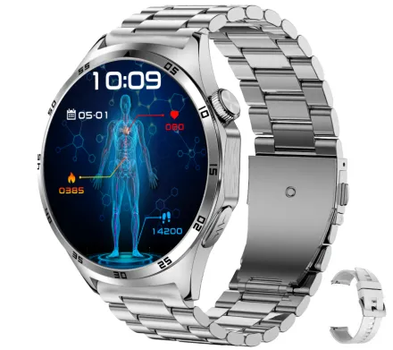 Smartwatch męski Rubicon RNCF38 srebrny termometr EKG pomiar HRV SMARUB383