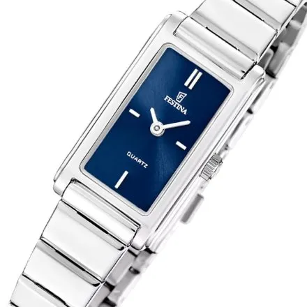 Festina Mademoiselle zegarek damski na bransolecie prostokątny z granatową tarczą 20767/5