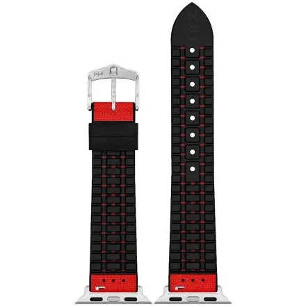 Czerwono-czarny Pasek Hirsch Apple Watch 20 mm HIRSCH Arne do Smartwatcha Apple Watch 0925090020AD-2-20