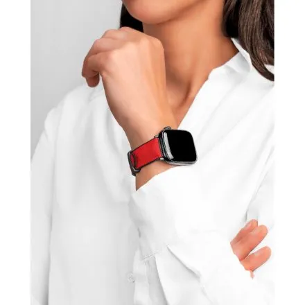 Czerwono-czarny Pasek Hirsch Apple Watch 20 mm HIRSCH Arne do Smartwatcha Apple Watch 0925090020AD-2-20