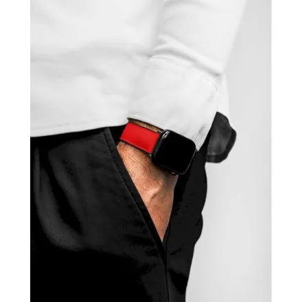 Czerwono-czarny Pasek Hirsch Apple Watch 20 mm HIRSCH Arne do Smartwatcha Apple Watch 0925090020AD-2-20