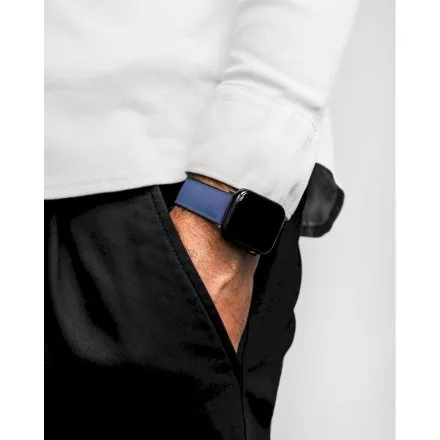 Niebiesko-czarny Pasek Hirsch Apple Watch 22 mm HIRSCH Arne do Smartwatcha Apple Watch 0925090080AD-2-22