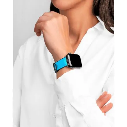 Niebiesko-czarny Pasek Hirsch Apple Watch 20 mm HIRSCH Arne do Smartwatcha Apple Watch 0925090083AD-2-20