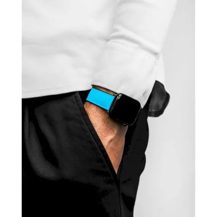 Niebiesko-czarny Pasek Hirsch Apple Watch 20 mm HIRSCH Arne do Smartwatcha Apple Watch 0925090083AD-2-20