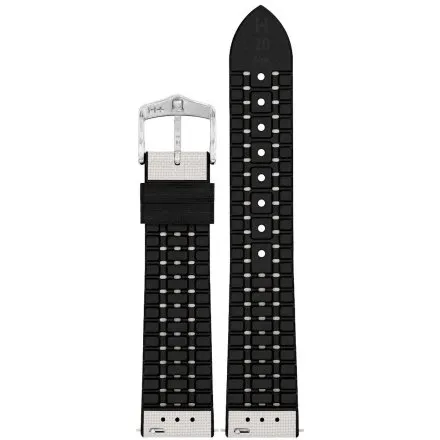 Szaro-czarny pasek do zegarka 18 mm HIRSCH Arne 0925090130-2-18 (M)