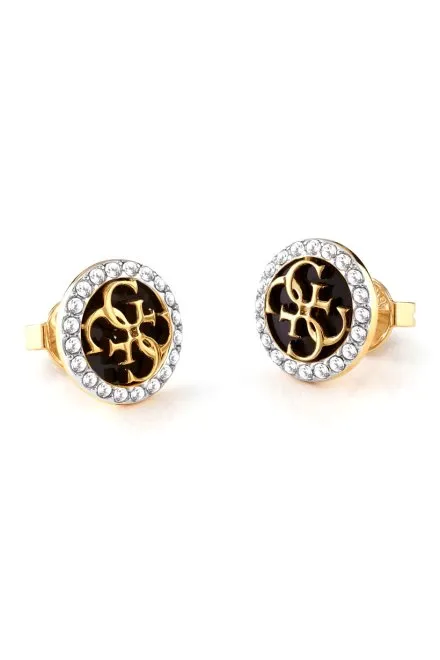 Złote kolczyki Guess z kryształami GUESS LIFE IN 4G JUBE02147JW