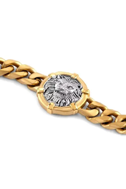 Guess LO Studio złota bransoletka męska łańcuch lew JUMB06100JW