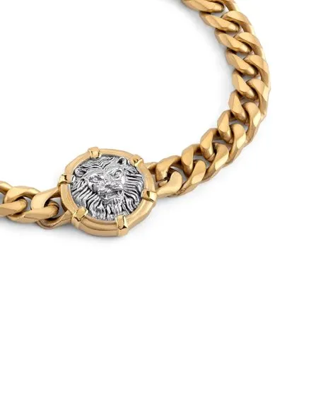 Guess LO Studio złota bransoletka męska łańcuch lew JUMB06100JW