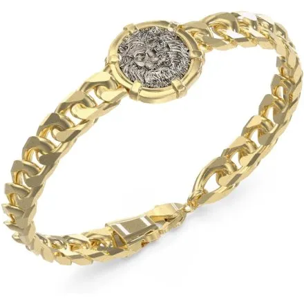 Guess LO Studio złota bransoletka męska łańcuch lew JUMB06100JW