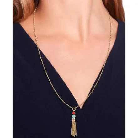 Tommy Hilfiger Modern Hippie naszyjnik damski złoty zawieszka z koralikami 2781041 