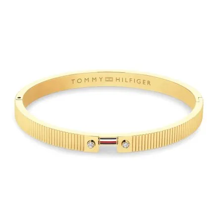Tommy Hilfiger Stripes bransoletka damska złota sztywna bangle 2781048
