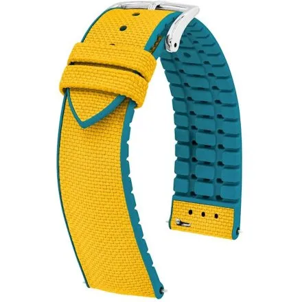 Żółto-niebieski pasek do zegarka 18 mm HIRSCH Arne 0928390173-2-18 (M)