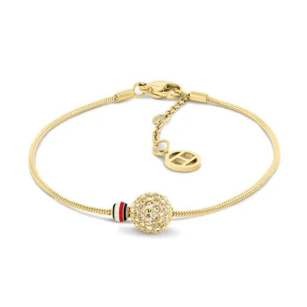 Tommy Hilfiger Holiday Beads bransoletka damska złota z kryształową kulką 2781077
