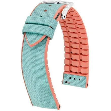 Miętowo-różowy pasek do zegarka 18 mm HIRSCH Arne 0922390181-2-18 (M)
